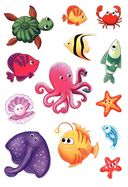 Первые картинки с наклейками. Подводный мир — фото, картинка — 3