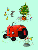 Маленький красный Трактор и новогодняя елка — фото, картинка — 2